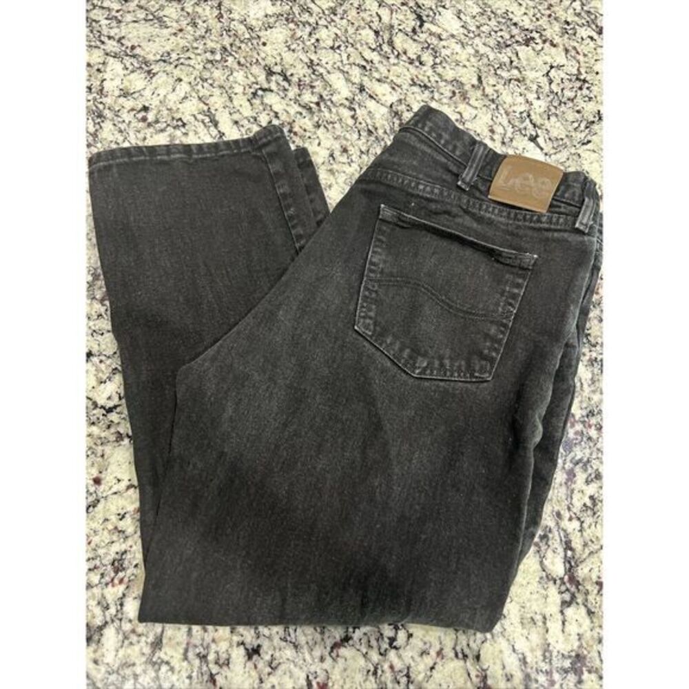 Lee Regular Fit Straight Leg‎ Black Jeans Size 42x29